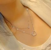 Colar Coração Strass